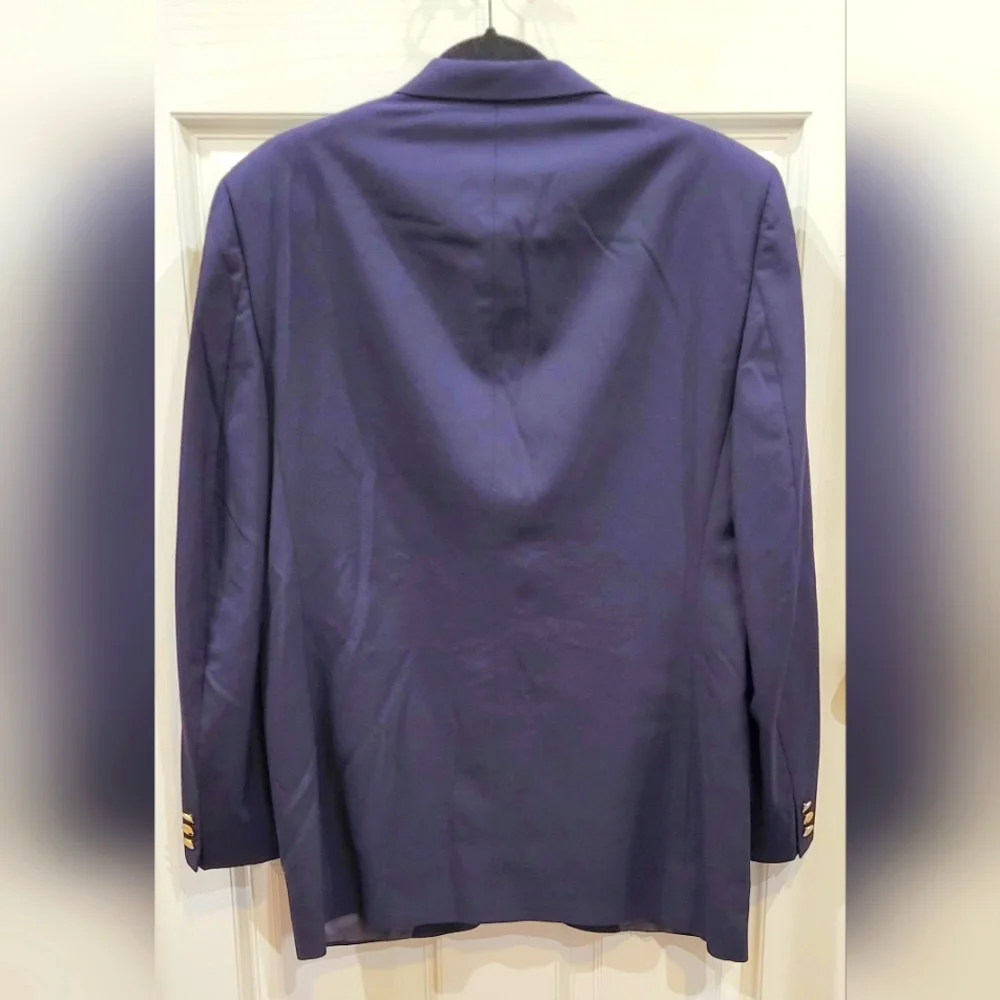Men's Vintage Burberry Navy Suit Jacket Preppy‎ Ivy League Old Money - Read